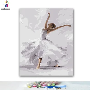 

DIY Coloring paint by numbers Dancing woman paintings by numbers with kits 40x50 framed