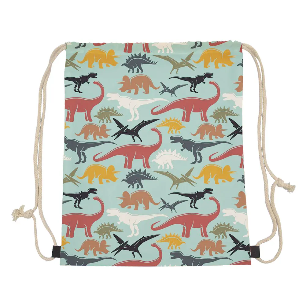 

Theme Dinosaur Drawstring Bag Women Travel Pouch Beagles Dinosaur Prins Small Bagpacks Mochilas Storage Dust-proof Bags