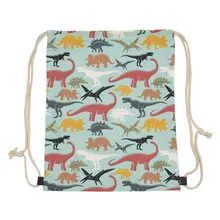 Theme Dinosaur Drawstring Bag Women Travel Pouch Beagles Dinosaur Prins Small Bagpacks Mochilas Storage Dust-proof Bags