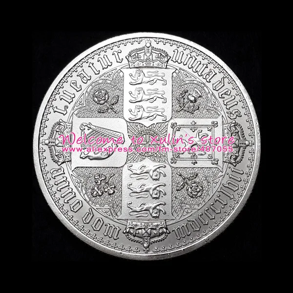 

XDD0101B 30 Pieces Silver Gothic Crown of 1847 The British Coin of Queen Victoria Brass Core+ Pure Silver Plated UK Gothic Crown