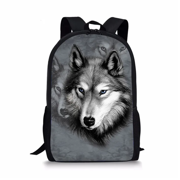 TWOHEARTSGIRL с принтом волка, школьные сумки для детей, крутые школьные детские сумки для книг, mochila infantil, школьная сумка для девочек-подростков - Цвет: W1428C