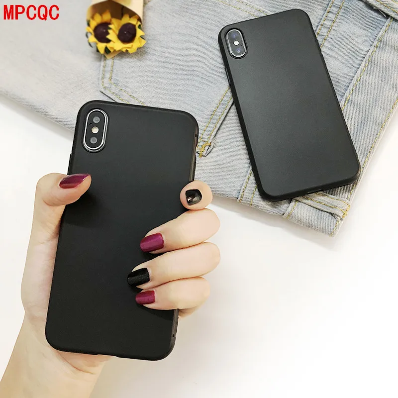 Black Matte cases For iPhone X XS MAX XR Clear Silicon Soft TPU Case 6 6s 7 8 Plus Anti-knock Protection Phone |
