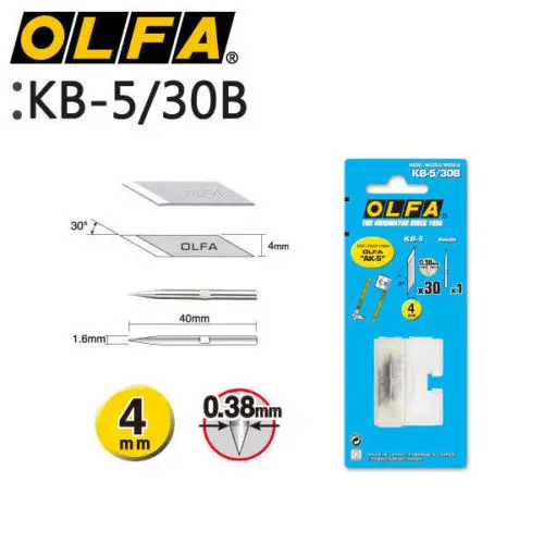 Нож OLFA KB-5/30B 30 Blade Art/design и 1 Полезная игла подходит для AK-5 | Инструменты