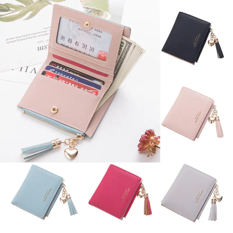 

Fashion Women Short Wallet PU Small Clutch Purse Card Holders Handbag Contrast Color Coin Purse