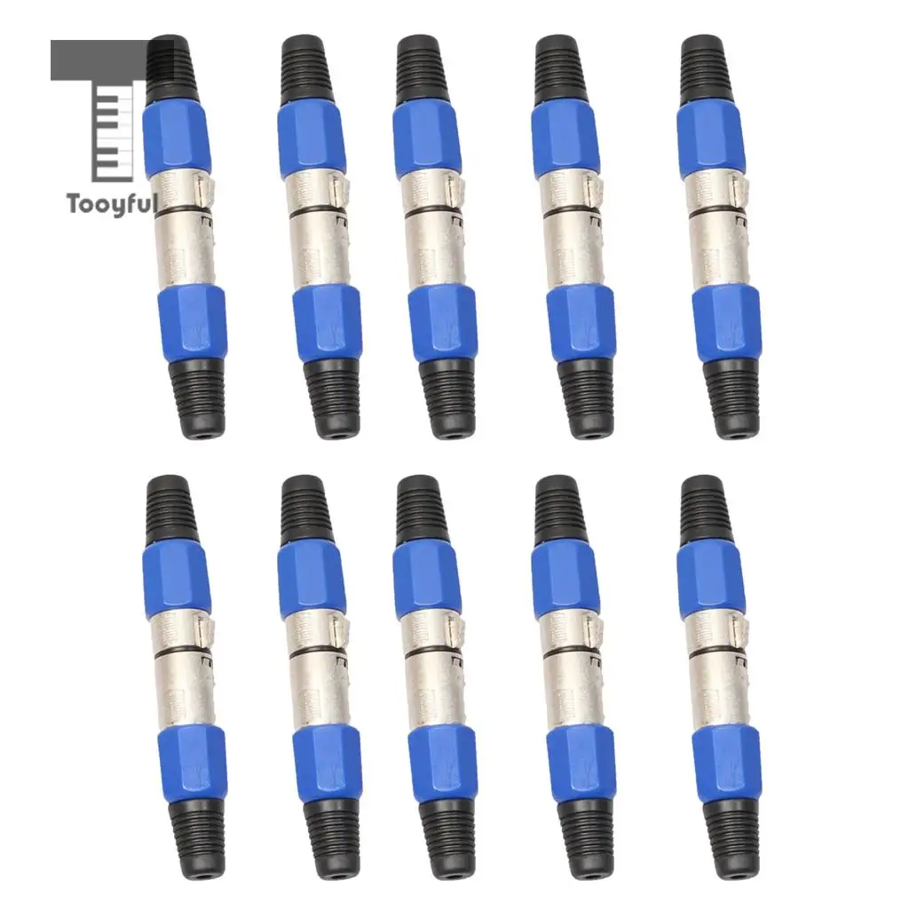 10 Pairs XLR Male & Female Microphone Plug Audio Cable Adapter Connector for Guitar Mixer