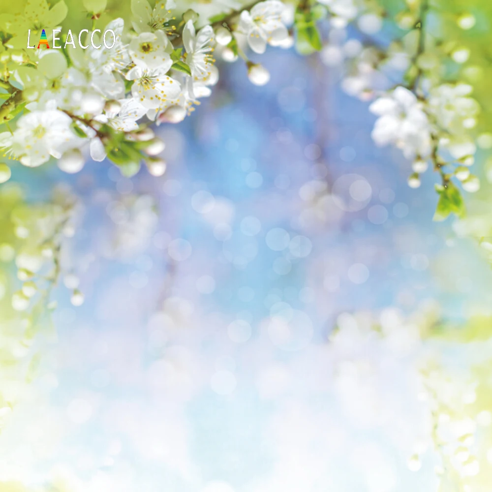 

Laeacco Photographic Backgrounds Flower Branch Polka Dots Light Bokeh Portrait Photography Backdrops For Photo Studio Camera