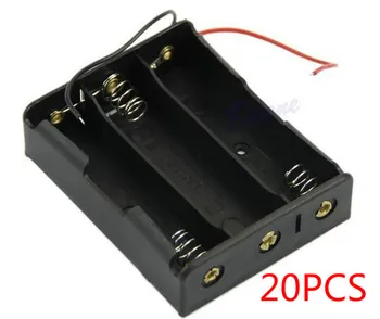 

20PCS 18650 Battery Case Storage Box Case Plastic Holder With Wire Leads for 3x18650 Batteries Soldering Cnnecting Black Digital
