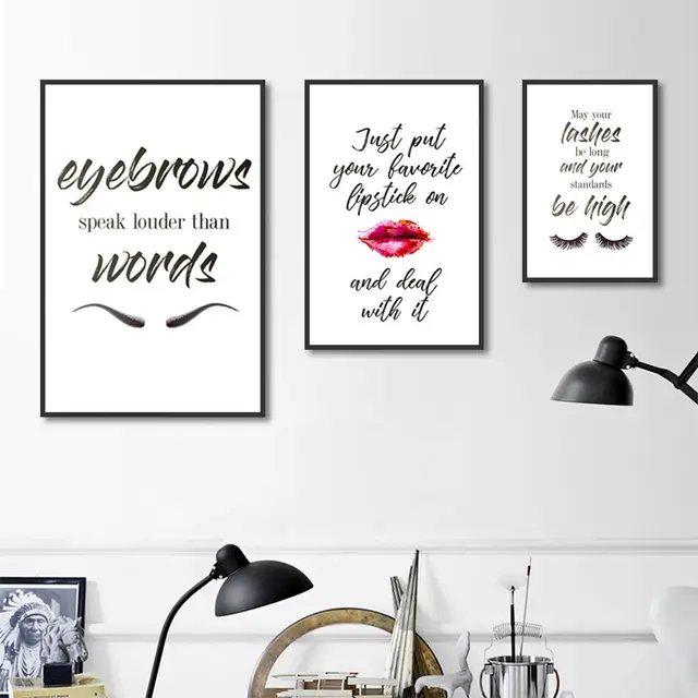 Red Lips Canvas Painting Fashion Makeup Pictures Wall Art Posters