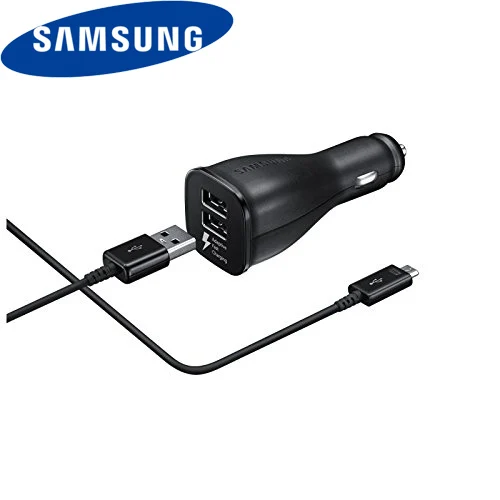 

original samsung galaxy s7 edge fast carcharger micro usb cable 9v 1.67a quick dual usb car charger for samsung note 6 j5 a5