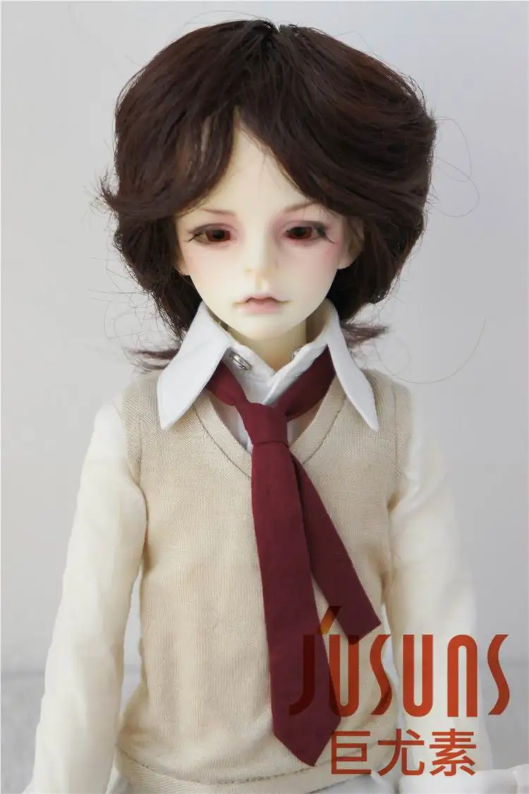 JD236 1/8 1/6 1/4 1/3 термостойкость BJD парик SD MSD YOSD бойская короткая раскроенная кукла парик 5-6 дюймов 6-7 дюймов 7-8 дюймов 8-9 дюймов кукла парики - Цвет: 7-8inch Chocolate