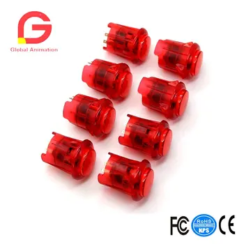 

8 X LED LIT ARCADE PUSH BUTTON FOR ARCADE MAME JAMMA WITH SWITCH & 5V LED - RED