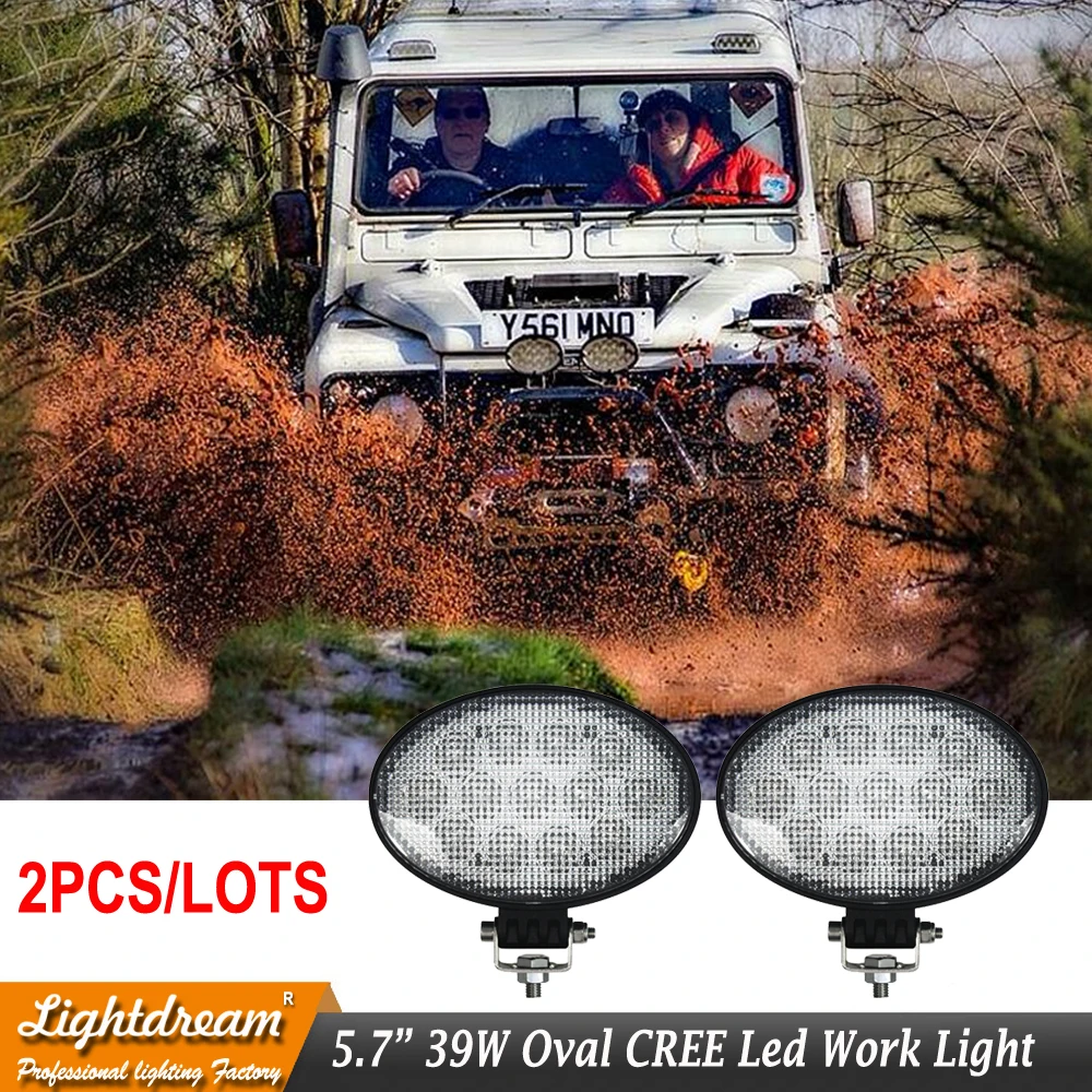 2pcs Fog light Led Auxiliary lights Oval Led driving lights 39W Flood