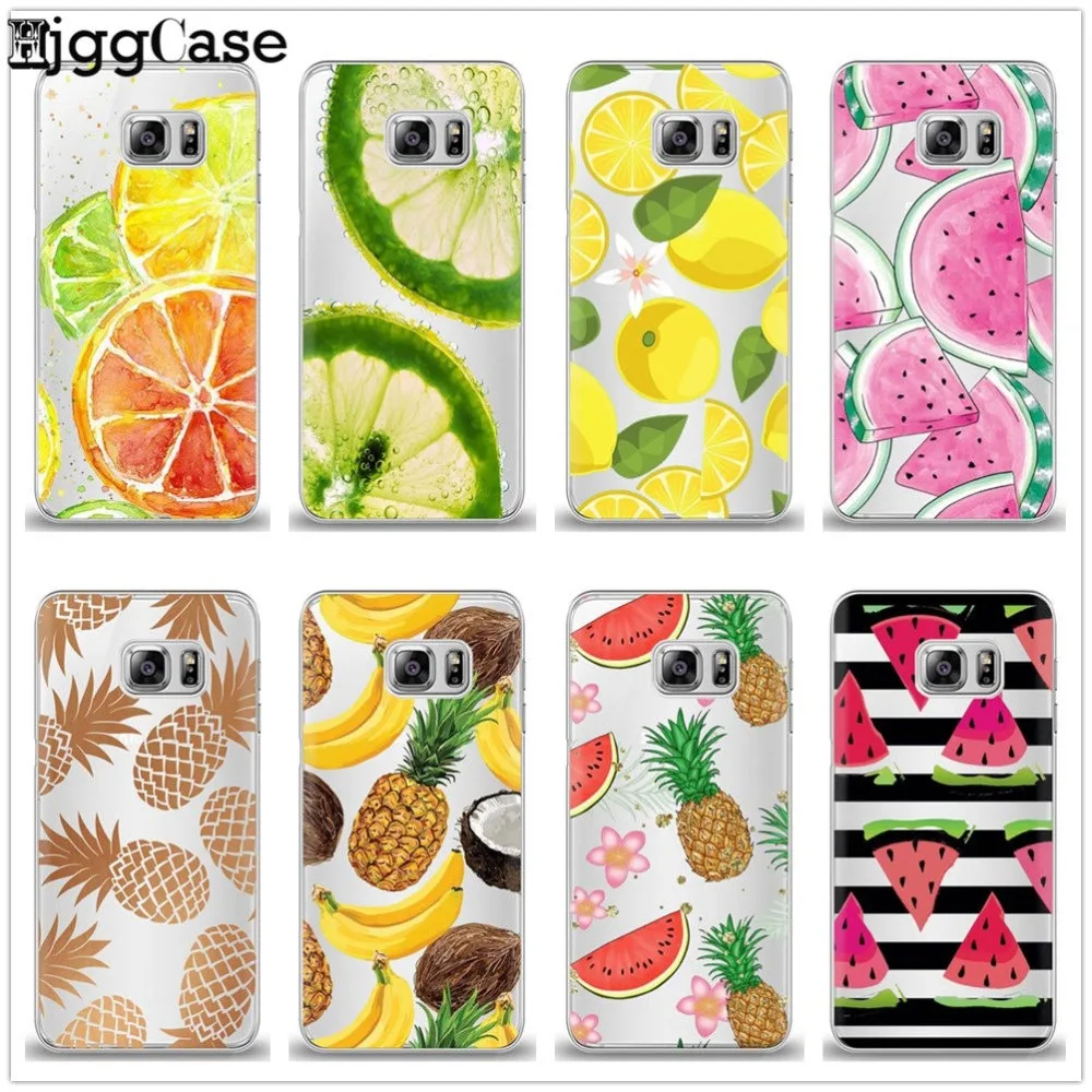 

Fruits Watermelon Pineapple Kiwi phone Case Cover For Samsung Galaxy S6 S7 Edge S8 S9 Plus J5 J7 A3 A5 A7 2016 2017 A8 Plus 2018