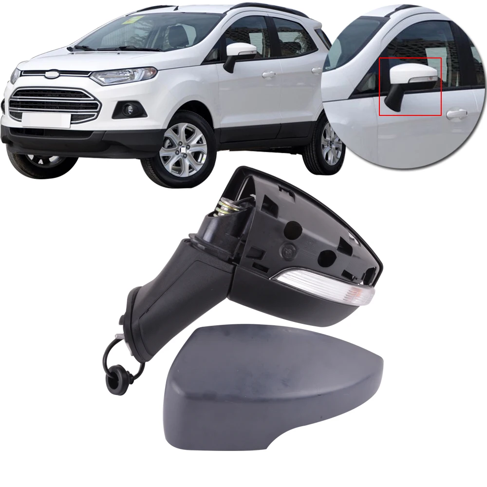 

CAPQX 5Wire Side mirror For Ford Ecosport 2013 2014 2015 2016 2017 Outside Rear view Rearview Mirror with LED turn light