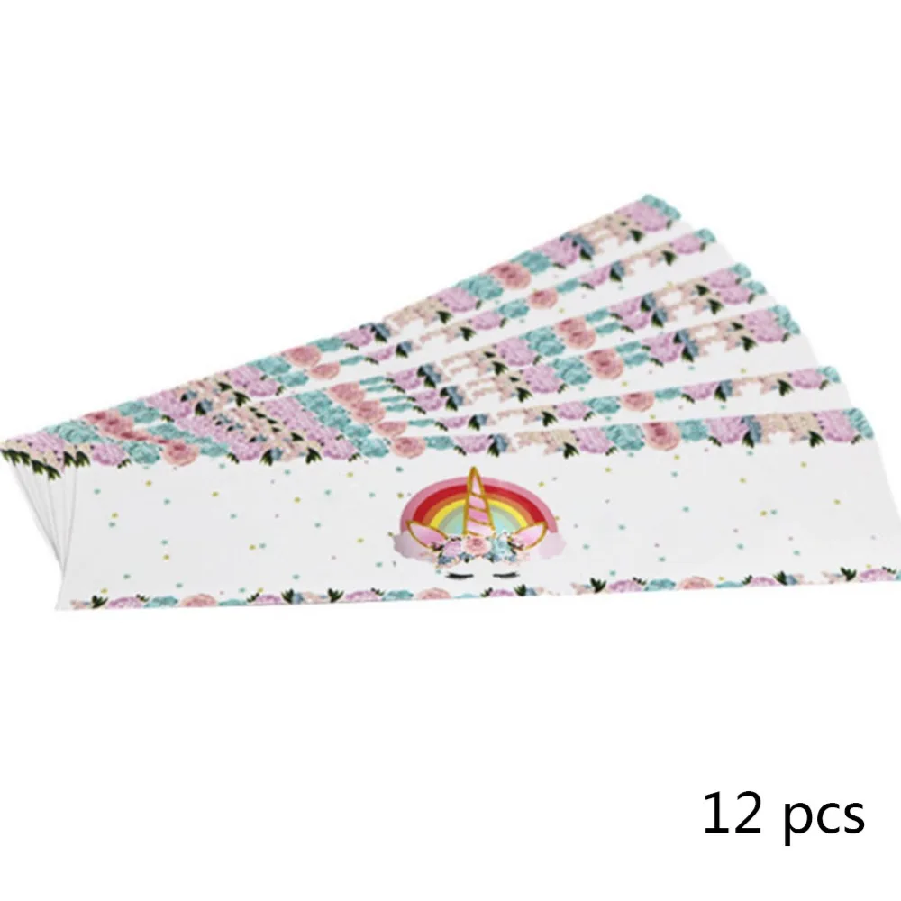 12pcs Adhesive Unicorn Birthday Sticker Gifts Boxes Seal Label Stickers Water Bottle Candy Box Labels Unicorn Party Supplies