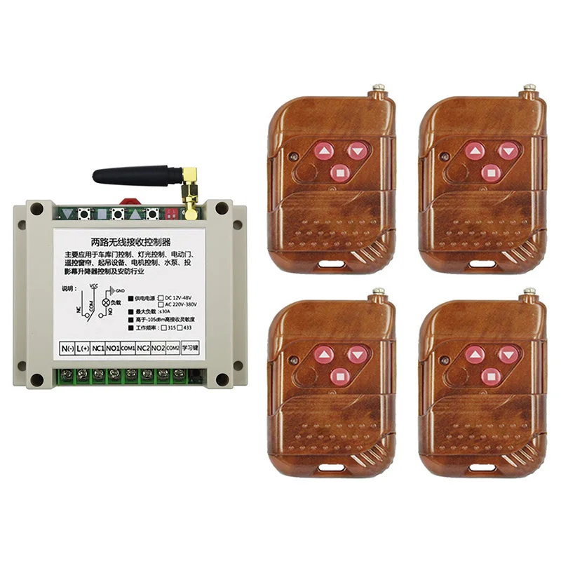 

AC 220V 250V 380V Motor Wireless Remote Control Switch UP Down Stop Tubular Motor Controller Motor Forward Reverse TX RX Latched