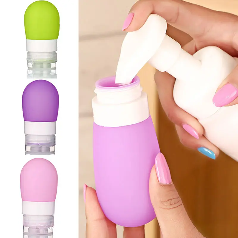 Portable Round Silicone Travel Bottles Cosmetics Shampoo Container