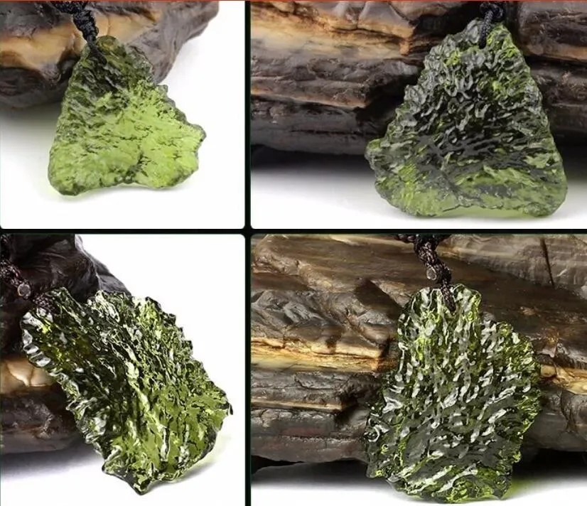 Лидер продаж++ natural moldavite зеленый аэролиты кристалл камень кулон энергии apotropaic4g-6g/lot+ веревки уникальный Цепочки и ожерелья