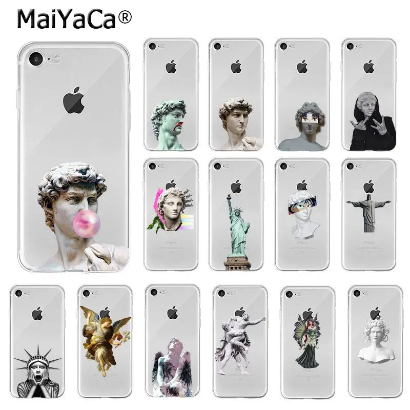 

MaiYaCa Alternative statue art David Statue of Liberty TPU Soft Phone Case for iPhone 8 7 6 6S Plus X XS MAX 5 5S SE XR Cover
