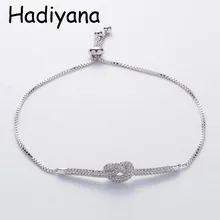 Hadiyana AAA кубический цирконий Форма браслет для женщин длина Регулируемый классический дизайн подарок бренд deasign BR4039