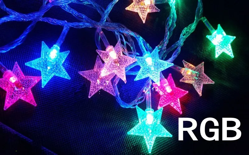 100 светодиодный Звездный светильник 10 м Сказочный светильник-гирлянда со звездами для праздника, вечеринки, Рождества, Нового года, свадьбы, дня рождения, вечеринки, украшения