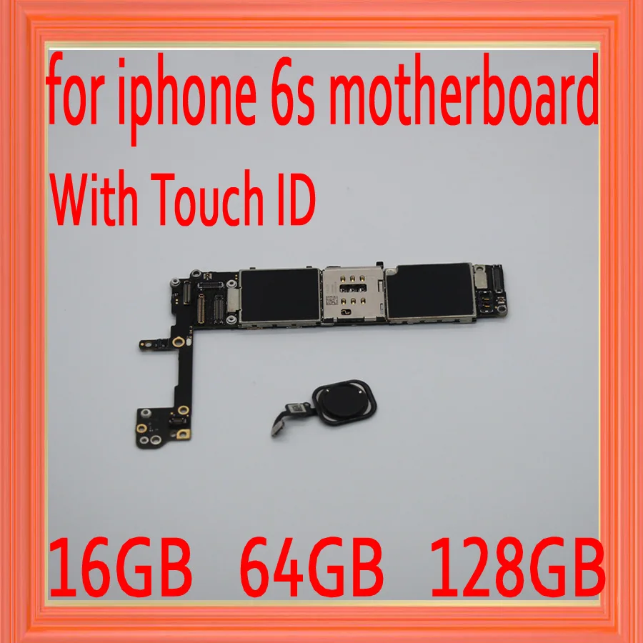 

16gb / 64gb / 128gb Black for iphone 6S Motherboard with Touch ID,100% Original unlocked for iphone 6s Mainboard,Good Tested