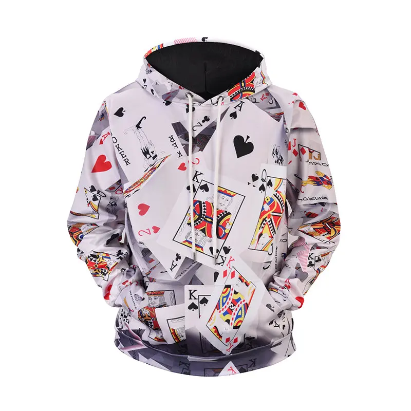 Poker Playing Card Hoodie Harajuku Mens Sweatshirts Autumn/winter Long