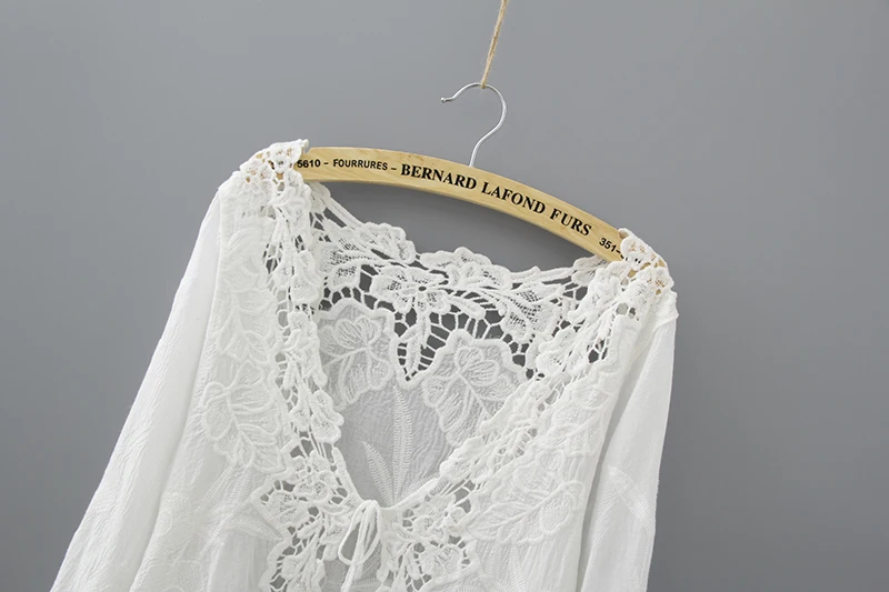 Crochet Lace Kimono Summer 2019 Fashion Holiday Lace Up Tops Women Long Sleeve Hollow Out White Blouse Beach Kimono Cardigan