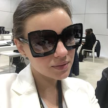 Солнцезащитные очки более размер d Женская квадратная рамка большой размер градиентные солнцезащитные очки тенденции популярные сексуальные Солнцезащитные очки женские очки UV400