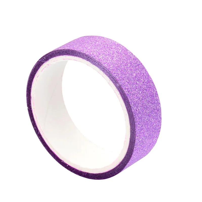 5 м Блестящая Бумага васи лента липкая бумага маскирующая клейкая лента Этикетка DIY ремесло вечерние украшения для гостиницы ремесло бумага - Цвет: purple