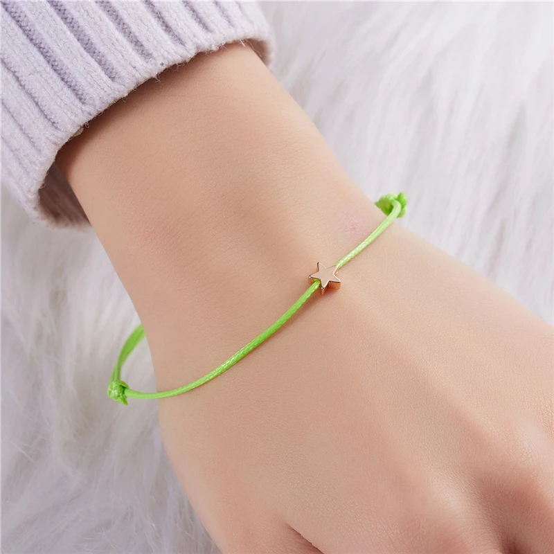 Adjustable Golden Star Red String Braiding Couple Bracelets For Men Women Wish Jewelry Family Friendship Gift | Украшения и
