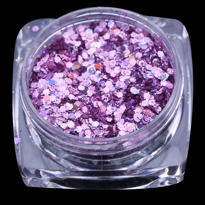 

12boxes/set Mixed size Bright Color Nail Art Nail Glitter Acrylic 3D Rhombus Glitter Shape Sequins Powder For Shiny Nail Art Tip