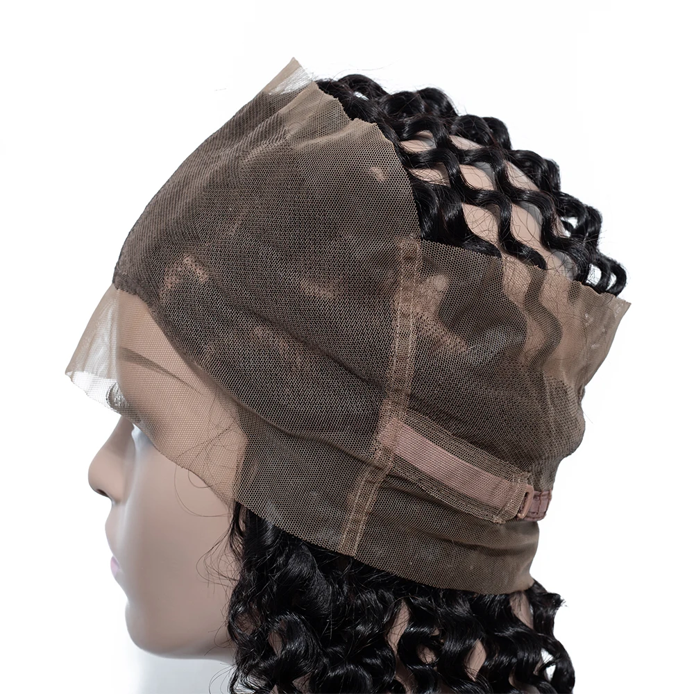 QT 360 Lace Frontal Wig Brazilian Deep Wave Lace Frontal Human Hair Wigs For Women Natural Black Remy Hair