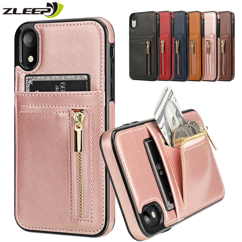 

Leather 8plus Wallet Case For iPhone 11 Pro X XS MAX XR 5 5s SE 6 6s 8 7 Plus Card Holder Stand Phone Back TPU Cover Coque Mujer