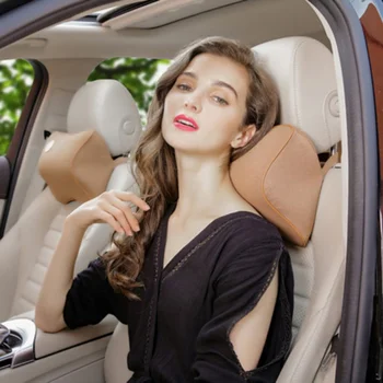 

1 PCS Car Pillow Space Memory Foam Fabric Neck Headrest Car Covers Vehicular Pillow Car Seat Cover Headrest Neck Pillow For Car