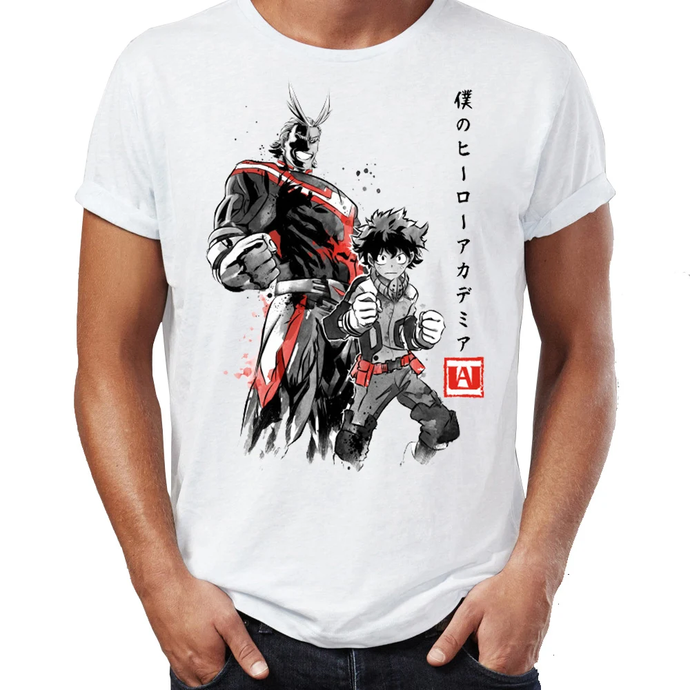 

Men's T Shirt My Hero Academia Deku and All Might Manga Anime Awesome Artwork Printed Tee