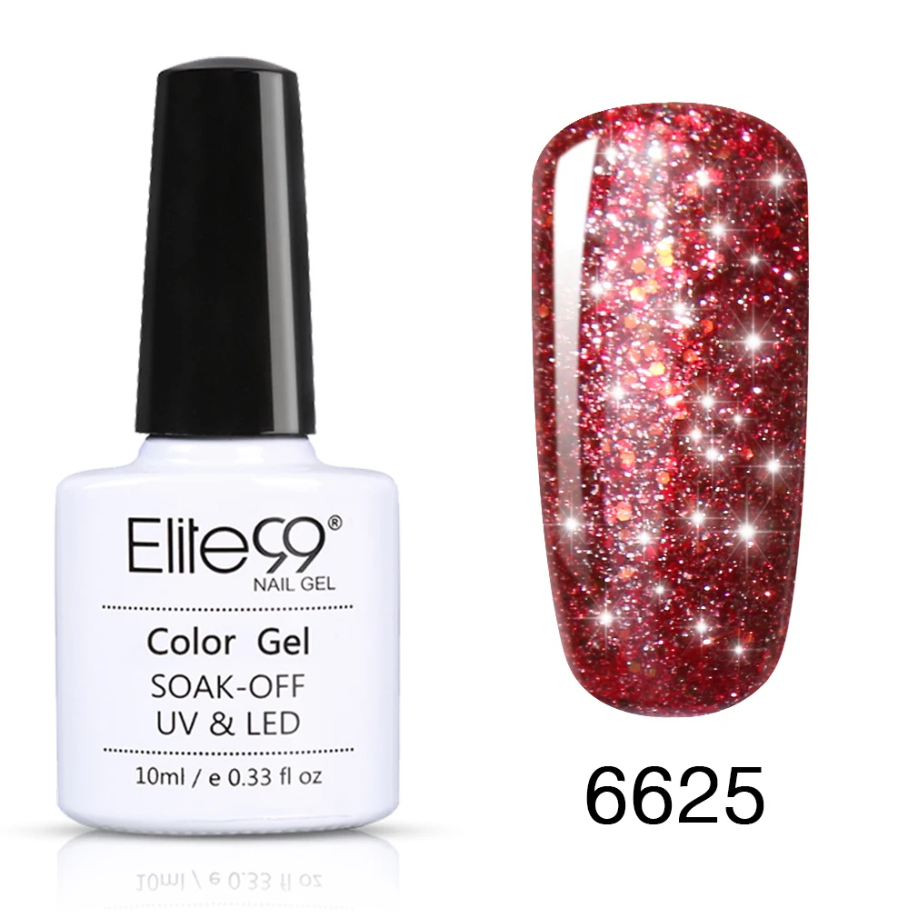 Elite99 10 мл Звездный Гель-лак для ногтей Супер Bling Soak Off UV лампа Гель-лак Блеск Гель-лак маникюр лак для ногтей - Цвет: 6625