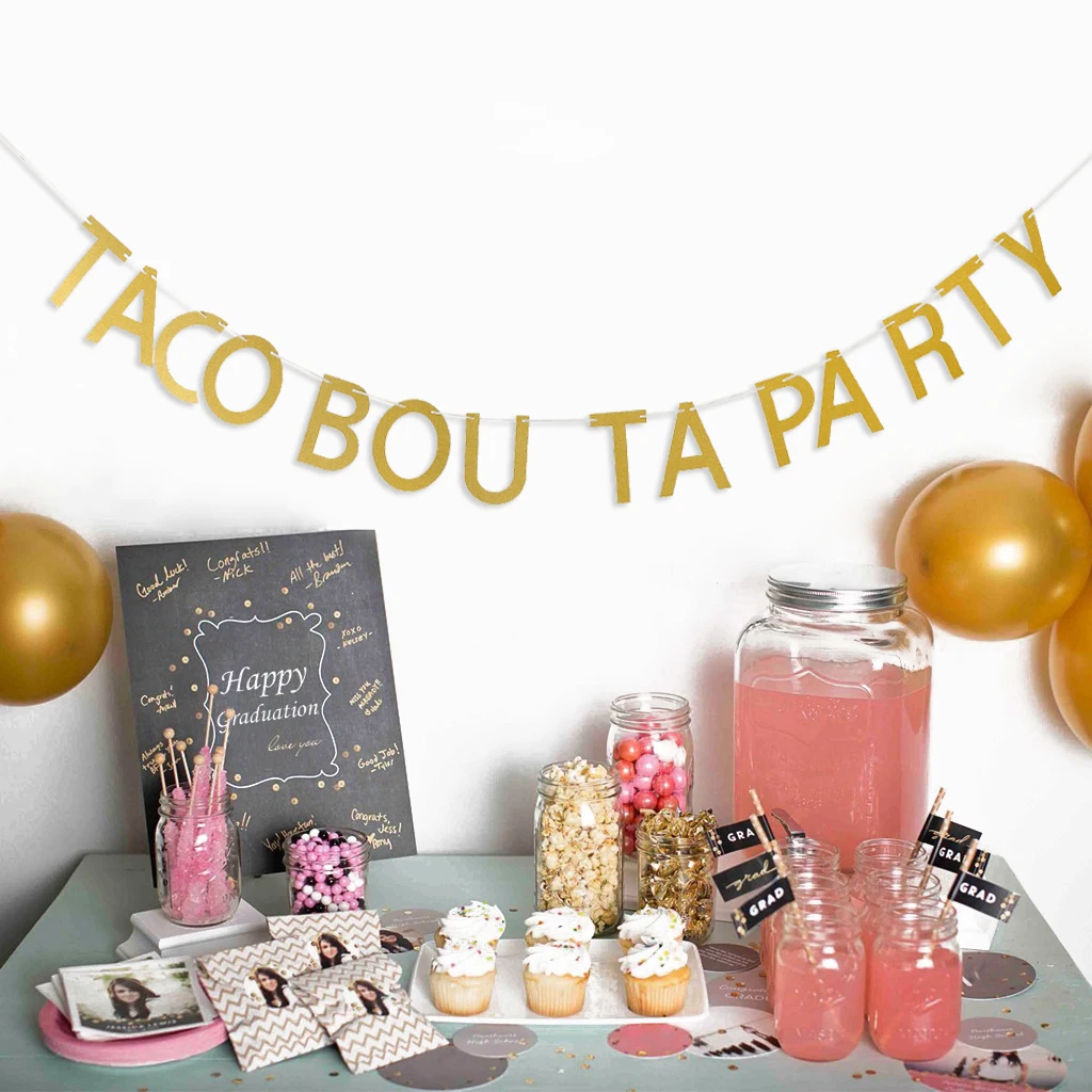 Taco Bout A Party Banner Mexico Theme Party Decorations Bunting Garland Photo Booth Props 300cm/ 9.84 ft Decor
