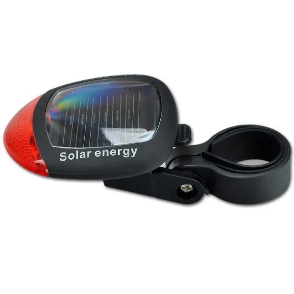 Clearance 2 LED 3 Modes Bright Solar Energy Power Bike Mountain Bicycle Red LED Tail Rear Light Outdoor Sports Cycling Lamp MBI-21 6