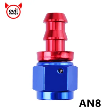 

evil energy AN8 0 Degree Fuel Push-On Fitting Reusable Hose End Aluminum Fitting Oil Fuel Adapter AN Fitting Oil Cooler Hose End
