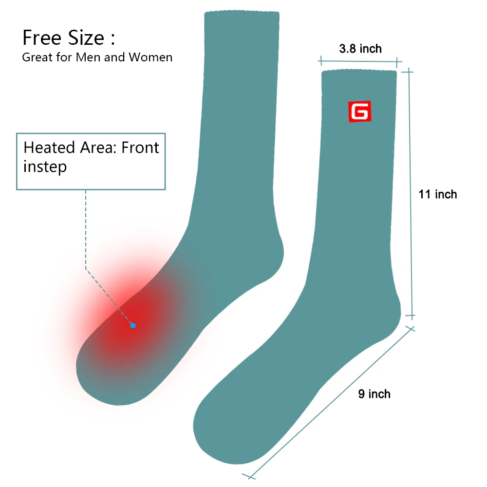 Перезаряжаемые электрические батареи с подогревом теплые носки комплект для хронически холодных ног, Крытый Открытый Спорт термальные носки для мужчин и женщин