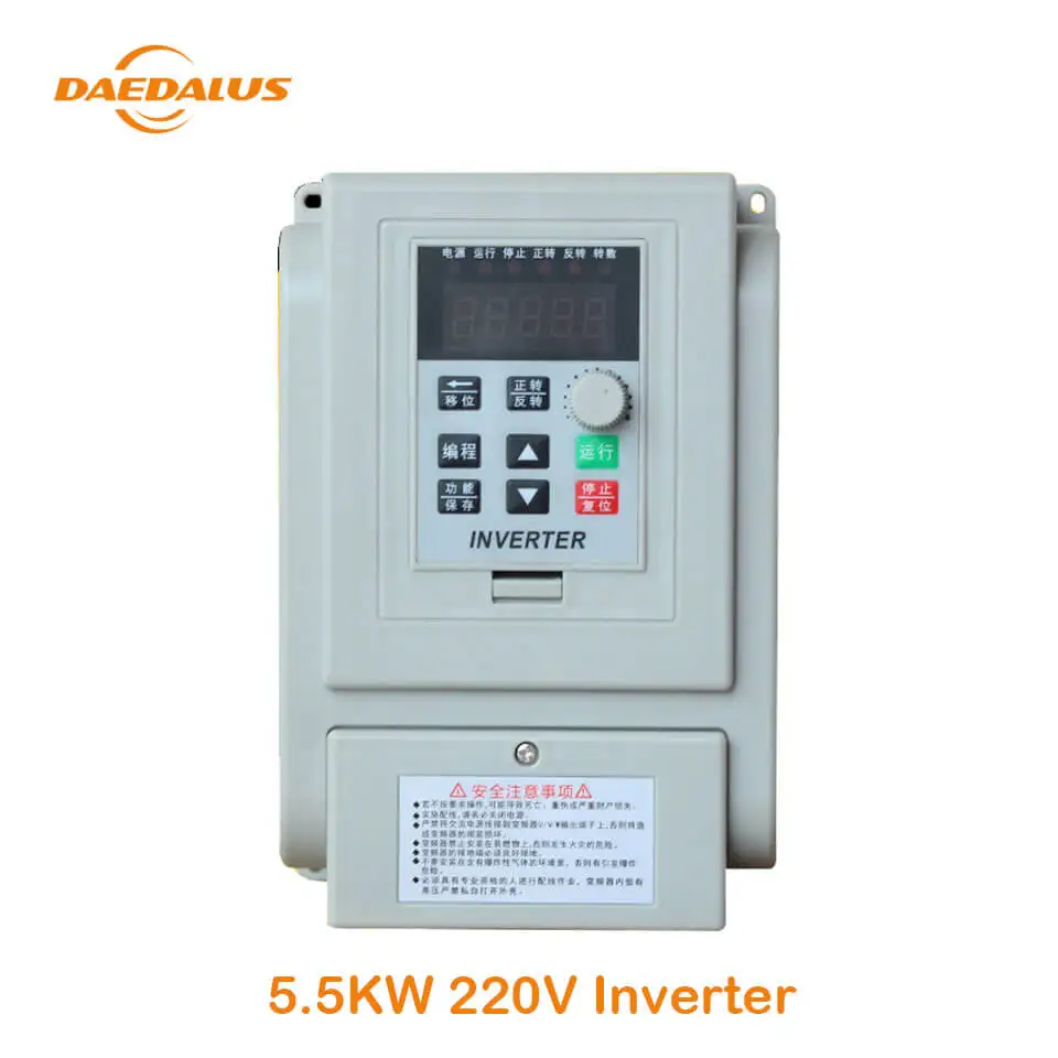 

Daedalus 1Pc 220V 5.5Kw Frequency Converter Inverter Converts Single Phase Input Triple Phase Output for Cnc Engraving Machine