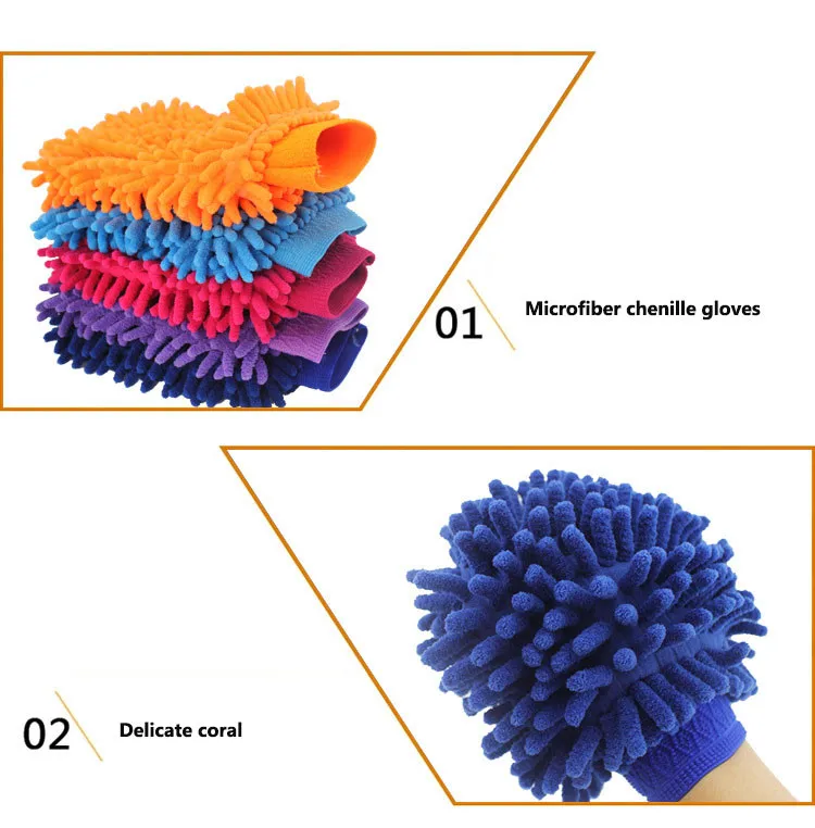 4 шт/лот шенилл кэш перчатки Vorkin супермикрофибра окна автомобиля Чистящая салфетка Duster полотенце в виде перчатки случайный 6 цветов
