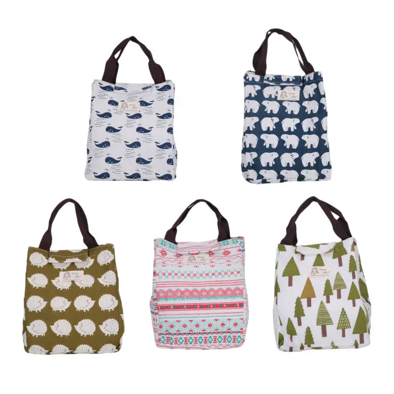 font b Lunch b font Box Hedgehog Whale Bear Pattern Portable Insulated Thermal Cooler Food