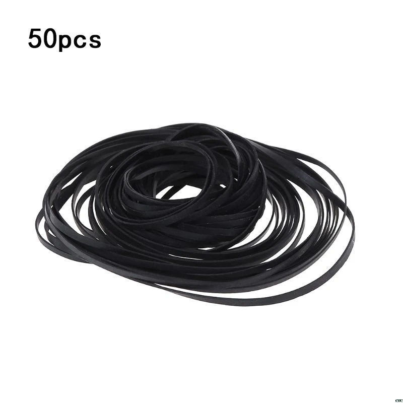 

50PCS Universal Mix Cassette Tape Machine Belts Assorted Common Flat Rubber Belt for Recorders Walkman CD DVD Drive