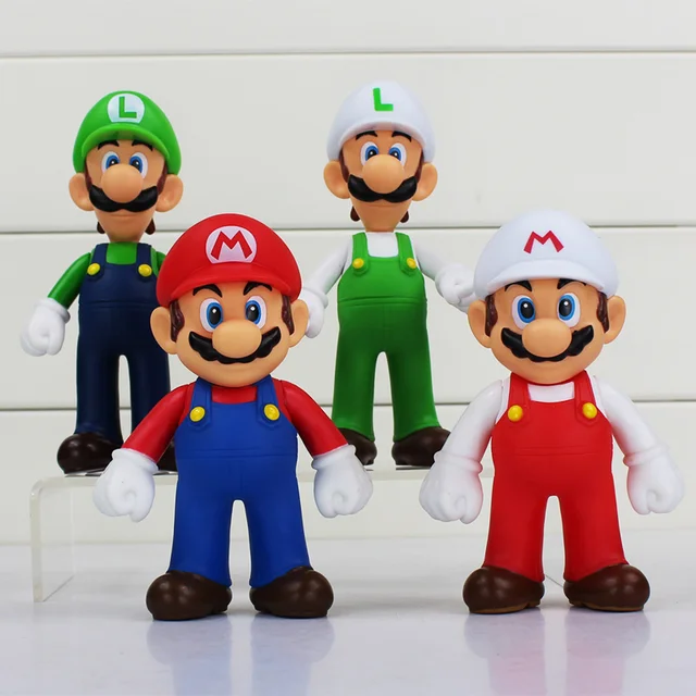 4pcs lot super mario bros mario luigi figures toys pvc action