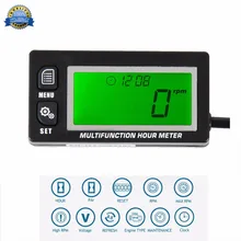 RL HM028 China Suplier New Functional Digital Inductive Gasoline Engine Hour Meter Tachometer Maintenance Reminder Counter