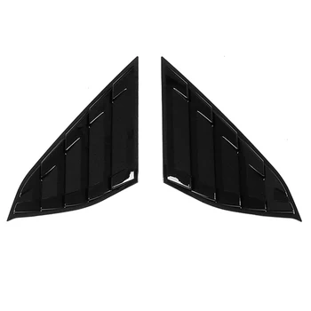 

47* 20.3cm Decor Quarter Window Trim ABS Set Gloss Black Panel 2X New Sale Useful Side Durable