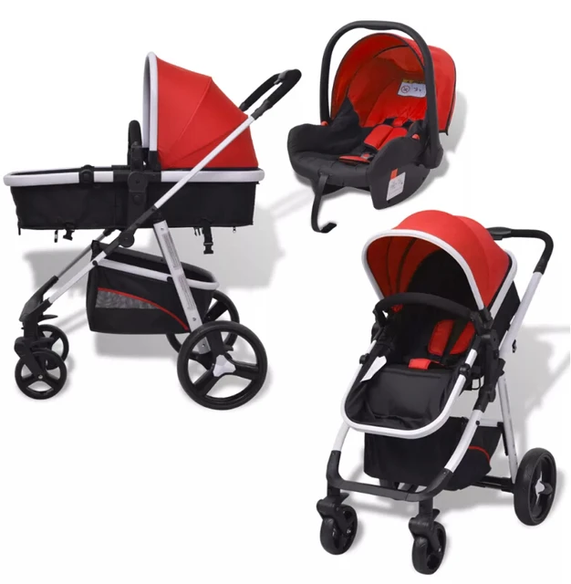 $US $175.99  3-In-1 Baby Stroller Folding Strollers Lightweight Large Baby Kids Basket Pushchair 5-Point Seat Be