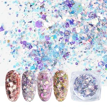1 шт. Русалка блестящие блёстки шестиугольные градиентные хлопья голографическая пудра блестки дизайн ногтей украшения патч BEDJ01-12